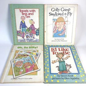 Parents Magazine Press Books Lot of 4 1980s Golly Gump Tess & Tim Oh So Silly